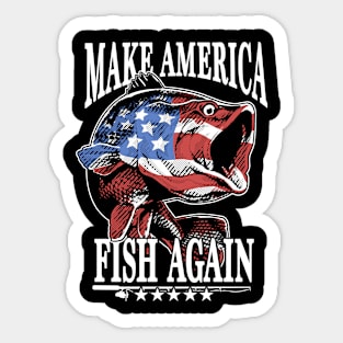 Make America Fish Again Make USA Great Sticker